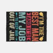 レトロ ベストマン ウェディング グルームズメン 面白い ブライダル バッチ フリースブランケット (正面(横))