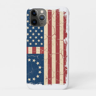 レトロ ベッツィーロス旗と50星条旗 2026年アメリカ独立250周年記念 iPhone 11 PROケース