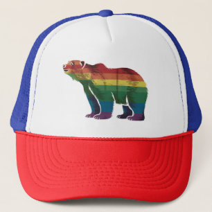 レトロ ホッキョクグマ レインボー レズビアン LGBT ゲイ プライド キャップ