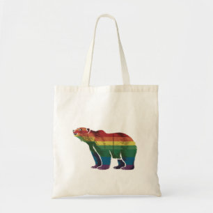 レトロ ホッキョクグマ レインボー レズビアン LGBT ゲイ プライド トートバッグ