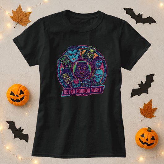 レトロ・ホラー・ナイト・モンスターズ Tシャツ