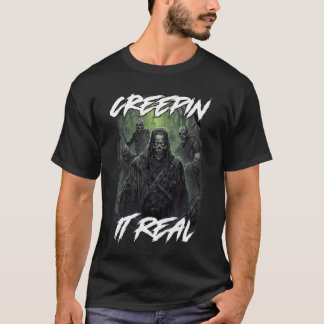 レトロ ホラー 映画 ハロウィン ゾンビ Creepin It Re Tシャツ