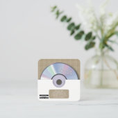レトロ ホワイト ミュージック プロデューサー CD DJ スクエア名刺 (スタンド正面)