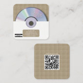 レトロ ホワイト ミュージック プロデューサー CD DJ スクエア名刺 (正面/裏面)