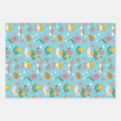 レトロ ボヘミアンフラワーガーデン 花柄 ラッピングペーパーシート (正面)