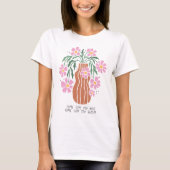 レトロ・ボヘミアン・フラワー柄の名言 Tシャツ (正面)