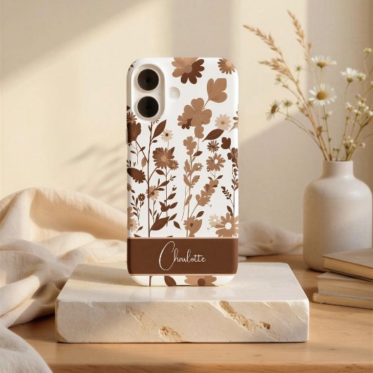 レトロ ボホ アーシー フラワー 名入れ Case-Mate iPhoneケース