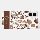 レトロ ボホ アーシー フラワー 名入れ Case-Mate iPhoneケース (裏面 (横))