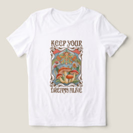 レトロ・ボホ・キノコと蛾の夢を生きよう トライブレンドTシャツ
