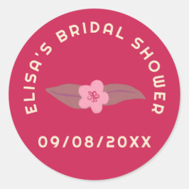 レトロ ボホ ファン フローラル カスタム ブライダルシャワー ラウンドシール