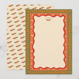 レトロ ボホ ファン 手作り オーダーメイド ブライズシャワー サンキューカード