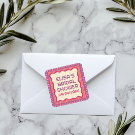 レトロ ボホ ファン 手作り オーダーメイド ブライズシャワー スクエアシール