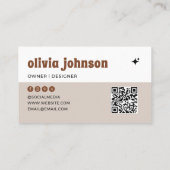 レトロ ボーホー チェックの名刺 名刺 (裏面)