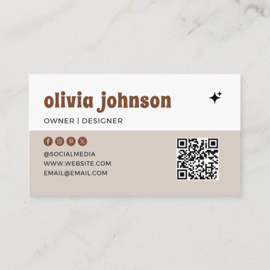 レトロ ボーホー チェックの名刺 名刺 (裏面)