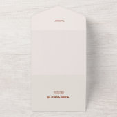 レトロ ボーホー テラコッタ オレンジ色のウェディング オールインワン オールインワン招待状 (外側)