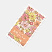 レトロ ボーホー ピンク イエロー フラワーブライダルシャワー カスタム (コーナー)