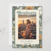 レトロ ボーホー 卒業おめでとう 招待状 (正面)