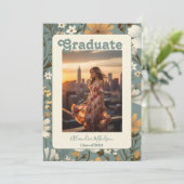 レトロ ボーホー 卒業おめでとう 招待状 (スタンド正面)