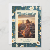 レトロ ボーホー 卒業おめでとう 招待状 (正面)