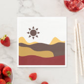 レトロ ボーホ サン スタンダードランチョンナプキン (インサイチュ)