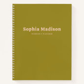 レトロ ボールド シンプル グリーン ブラッシュ ピンク ノートブック (正面)