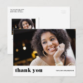 レトロ ボールド タイポグラフィー ブラック 卒業 ありがとうございます ポストカード (正面/裏面)