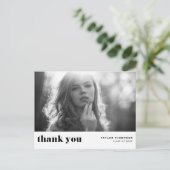 レトロ ボールド タイポグラフィー ブラック 卒業 ありがとうございます ポストカード (スタンド正面)