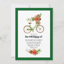 レトロ・ポインセチア自転車のクリスマス・ウェディング