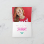 レトロ ポップ カラフル ハート & ドット ファン キッズ バースデー サンキューカード (内部)