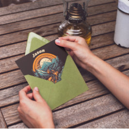 レトロ マウンテン アドベンチャー サイクリング ライフ、カスタム 招待状