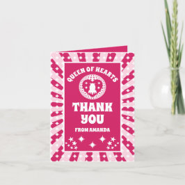 レトロ マゼンタ クイーン オブ ハーツ バースデー サンクス サンキューカード