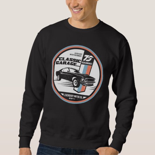 レトロ マッスル カー リバイバルTシャツ スウェットシャツ (正面)