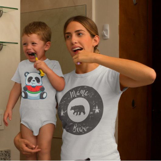 レトロ・ママベア母の日  Tシャツ
