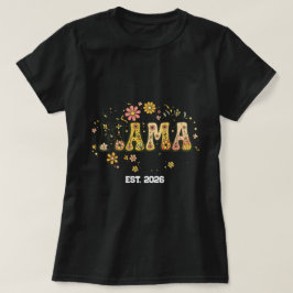 レトロ・ママ・フラワーロンTシャツ - ビンテージ70年代グルーヴィー Tシャツ
