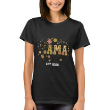 レトロ・ママ・フラワーロンTシャツ - ビンテージ70年代グルーヴィー