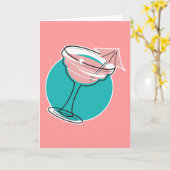 レトロ·マルガリタ·デザイン カード (黄色い花)