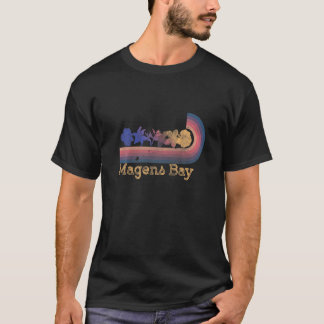 レトロ マージェンズベイのトロピカルフラワー 80年代スタイル サーフィン Tシャツ