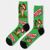 レトロ マートルビーチの男 クリスマス ソックス (左)