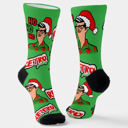 レトロ マートルビーチの男 クリスマス ソックス (傾斜あり)