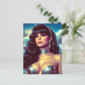 レトロ マーメイド ピンアップ ポストカード (スタンド正面)
