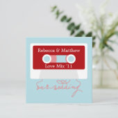 レトロ ミキシングテープ ウェディング 招待状 (スタンド正面)