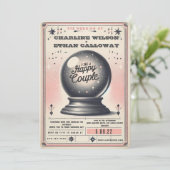 レトロ ミスティカル マジック ボール スフィア 面白い ウェディング 招待状 (スタンド正面)