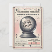 レトロ ミスティカル マジック ボール スフィア 面白い ウェディング 招待状 (正面)