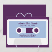 レトロ ミックス テープ ウェディング セーブ ザ デート 招待状 (正面/裏面)