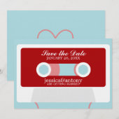 レトロ ミックス テープ ウェディング セーブ ザ デート 招待状 (正面/裏面)