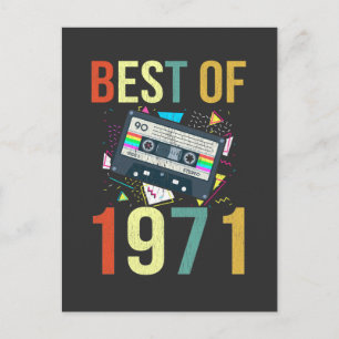レトロ ミックス テープ 1971年 ベスト 誕生日 カセット ギフト ポストカード
