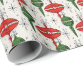 レトロ、ミッドセンチュリーモダンオーナメント、クリスマス ラッピングペーパー (ロールコーナー)
