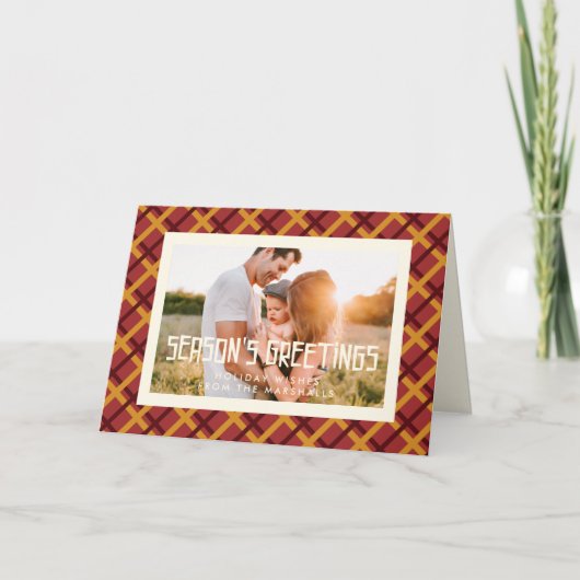 レトロ ミッドセンチュリー シーズンズ グリーティングス フォト シーズンカード (正面)