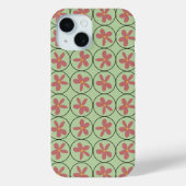 レトロ ミッドセンチュリー セージグリーンとピンクの幾何学模様 Case-Mate iPhoneケース (裏面)