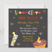 レトロ ミッドセンチュリー バーベキュー パーティー ご招待 招待状 (裏面)